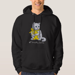 Microcephaly Awareness Month Yellow Ribbon Cat Hoodie