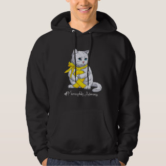Microcephaly Awareness Month Yellow Ribbon Cat Hoodie