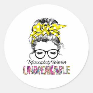 Microcephaly Awareness Ribbon Support Gifts Classic Round Sticker