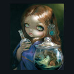 Microcosm:  Sea Monsters ART PRINT pop surrealism<br><div class="desc">"Microcosm: Sea Monsters" is the fourth painting in my Microcosms series - delving into the theme of Alchemical microcosms - miniature life and worlds created in glass jars or beakers. This instalment features a beautiful girl painted in a very classical style, based on my niece Eleanor - holding a raging...</div>