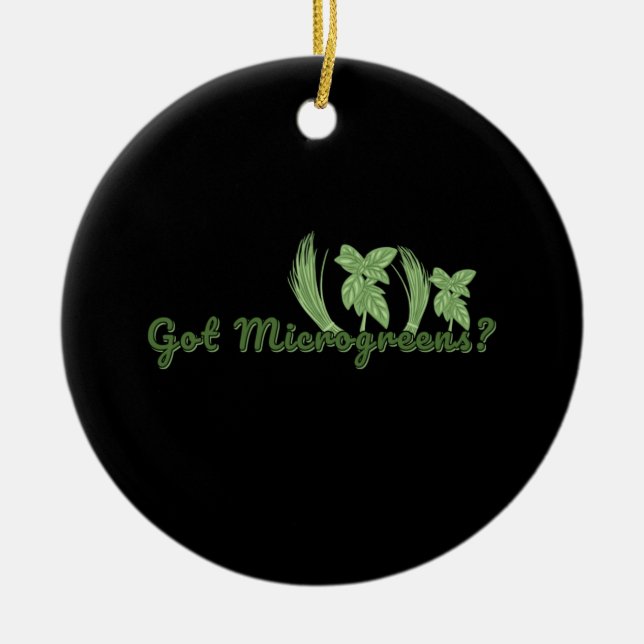 Microgreens Gardening Ceramic Ornament (Front)