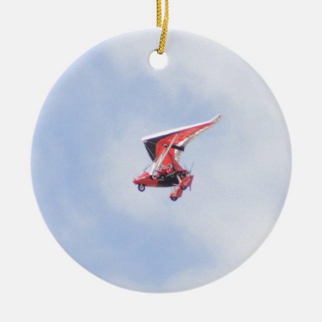 Microlight Aeroplane Ceramic Ornament (Front)