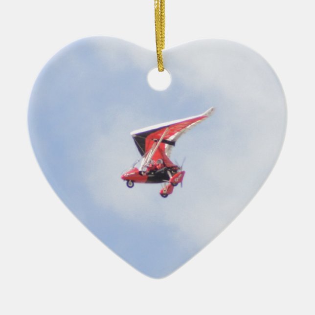 Microlight Aeroplane Ceramic Tree Decoration (Front)