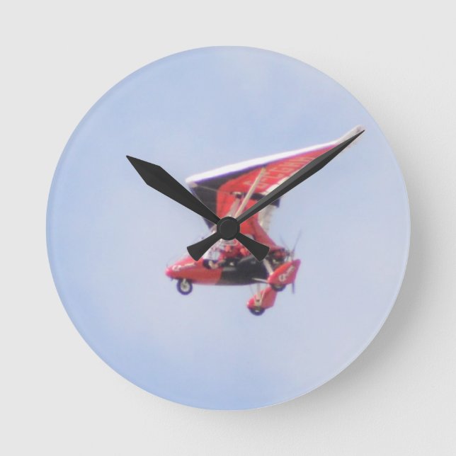 Microlight Aeroplane Round Clock (Front)