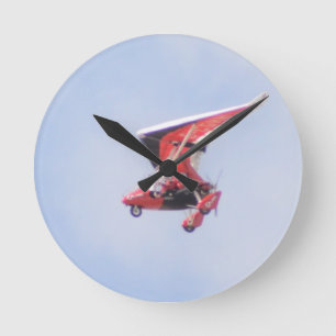 Microlight Aeroplane Round Clock