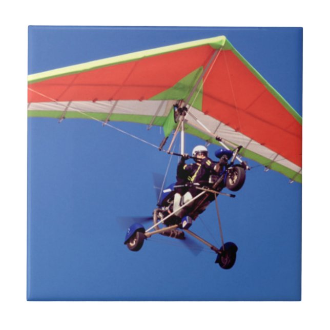 Microlight Flying In Sky, Western Cape Ceramic Tile (Front)