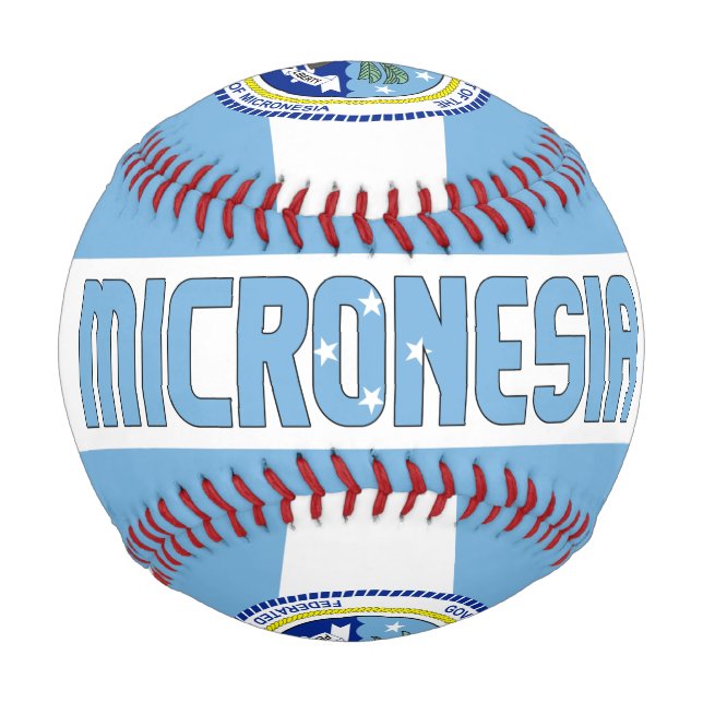 Micronesia Flag and Coat of Arms Patriotic Baseball (Front)