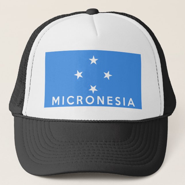 micronesia flag country text name trucker hat (Front)