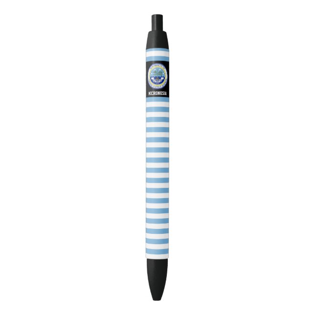 Micronesia Flag Cute Patriotic Black Ink Pen (Front Vertical)