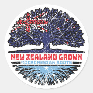 Micronesia Micronesian New Zealander New Zealand Classic Round Sticker