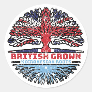Micronesia Micronesian Uk United Kingdom British Classic Round Sticker