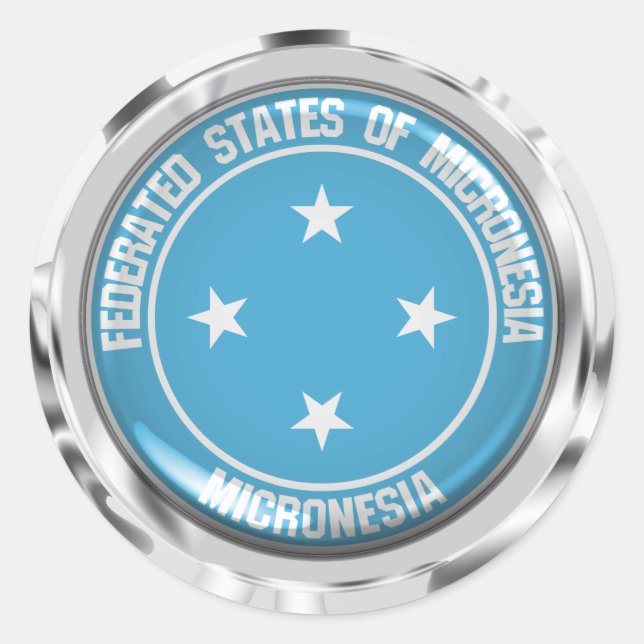 Micronesia Round Emblem Classic Round Sticker (Front)