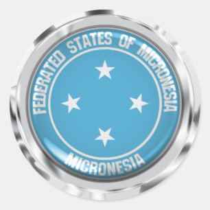 Micronesia Round Emblem Classic Round Sticker