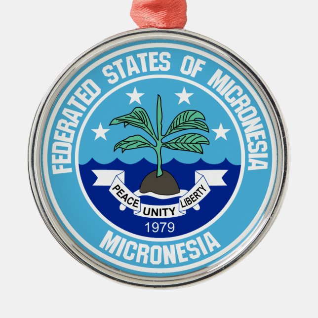 Micronesia Round Emblem Metal Ornament (Front)