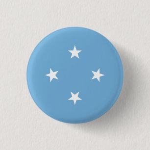 Micronesian Flag, Federated States of Micronesia 3 Cm Round Badge
