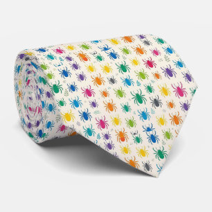 Micropattern Spider Neck Tie Rainbow Colourful