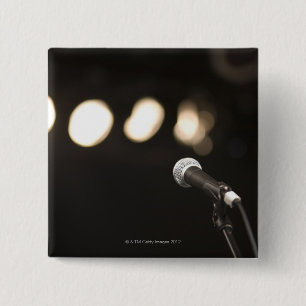 Microphone and Spotlights 15 Cm Square Badge