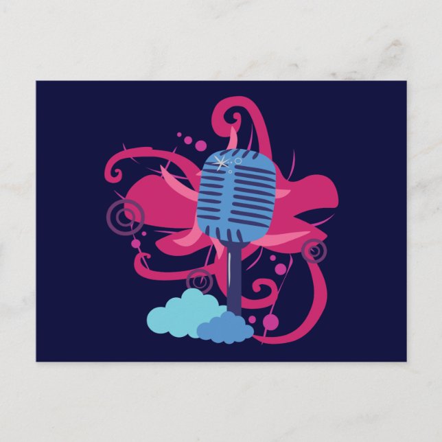 Microphone Art Explosion Postcard (Front)