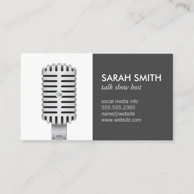 Microphone | Blogger Business Card (Front)