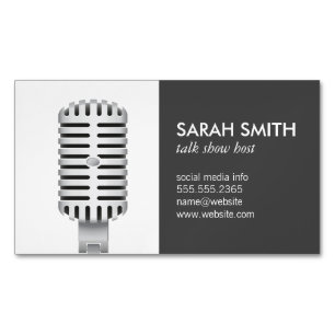 Microphone Blogger Magnetic Business Card