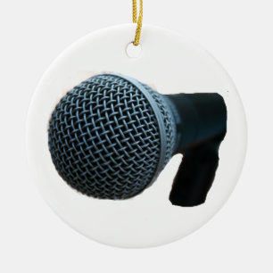 Microphone close up mic cutout design ceramic tree decoration