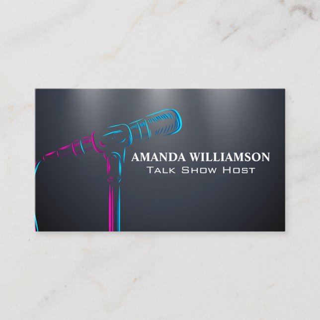 Microphone Colourful | Entertainment Singing Business Card (Front)