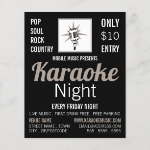 Microphone Design, Karaoke Event Advertising Flyer
