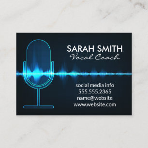 Microphone   Digital Sound Wave Business Card