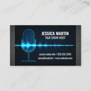 Microphone   Digital Sound Wave Business Card