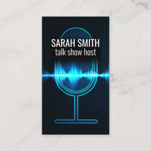 Microphone   Digital Sound Wave Business Card