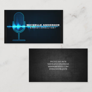 Microphone   Digital Sound Wave Business Card