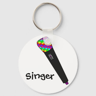 microphone disco key ring