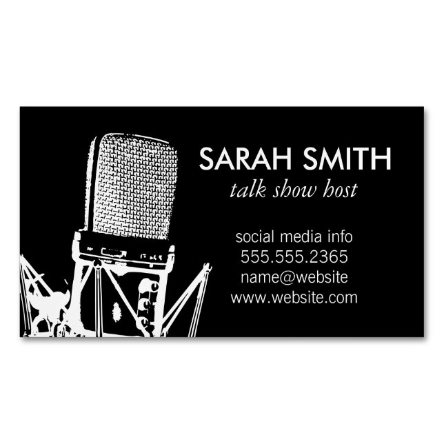 Microphone / Entertainment Magnetic Business Card (Front)