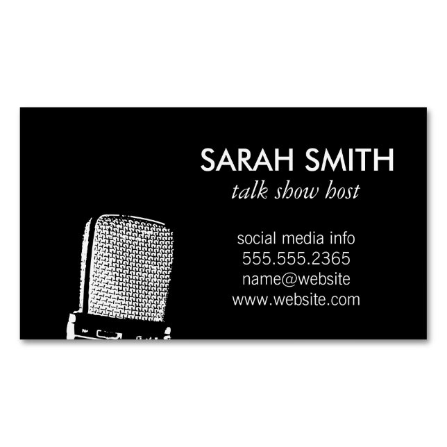 Microphone / Entertainment Magnetic Business Card (Front)
