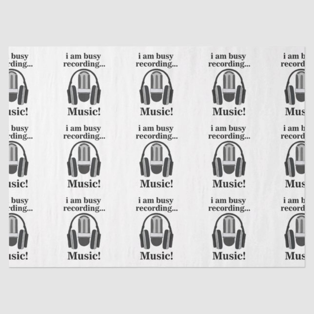 Microphone Headphone Recording Music Tissue Paper (Front)