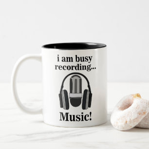 Microphone Headphone Recording Music Two-Tone Coffee Mug