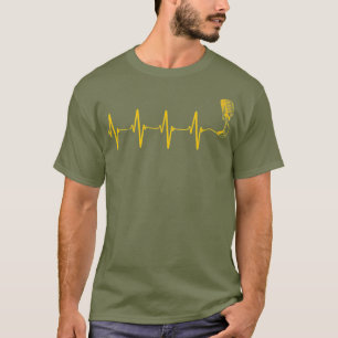 Microphone Heartbeat Singer Radio Choir Singing T-Shirt