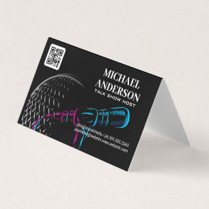 Microphone Logo   Podcast Vlogger Business Card