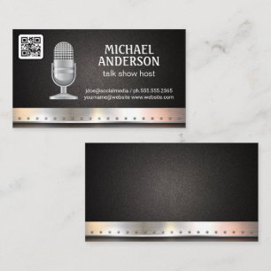 Microphone   Metal Trim   QR Code Business Card