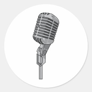Microphone Mike ~ Audio Sound Music Classic Round Sticker