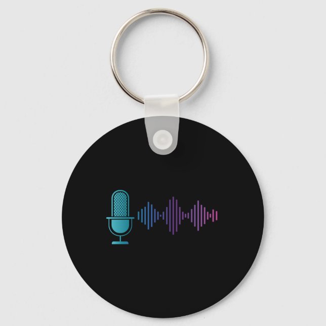 Microphone Music Singing Karaoke Sound Engeneer Gi Key Ring (Front)