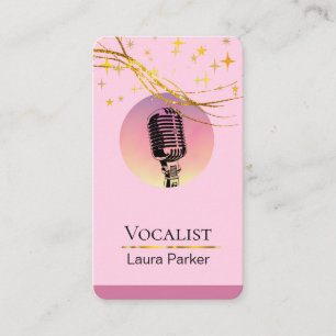 Microphone Music Vocalist Voice Over Artist Business Card