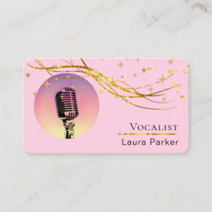 Microphone Music Vocalist Voice Over Artist Business Card