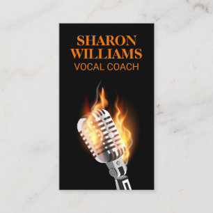 Microphone on Fire Business Card
