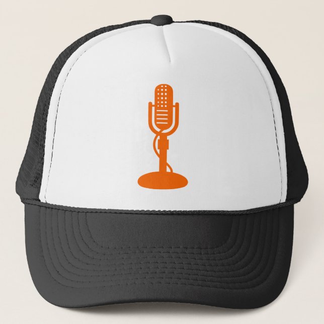 Microphone - Orange Trucker Hat (Front)