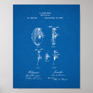 Microphone Patent - Blueprint Poster