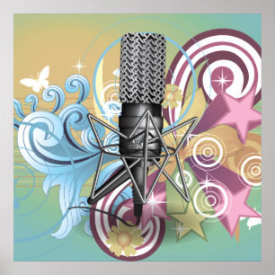Microphone pattern. poster