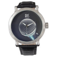 Microphone Personalised Monogram Singer's Watch