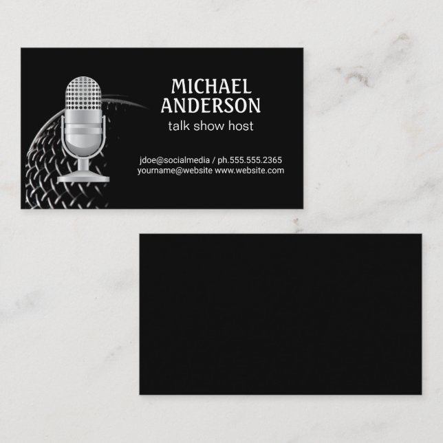 Microphone | Podcast Host Business Card (Front/Back)