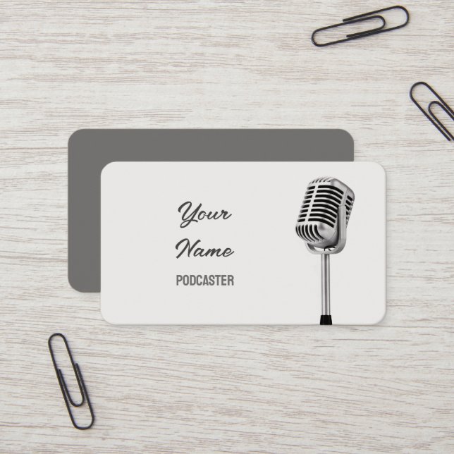 Microphone Podcast Radio Business Card (Front/Back In Situ)